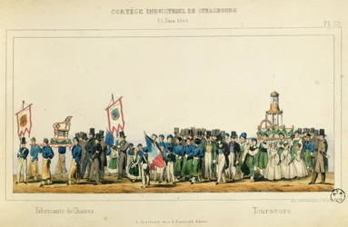 Procession des fabricants de chaises à Strasbourg, 25 juin 1840